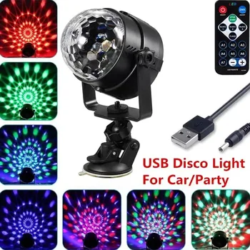 USB auto držač na присоске, glazbeni rotirajući magic ball, lampe za ples u šarene atmosferi DJ, rasvjeta za diskoteke