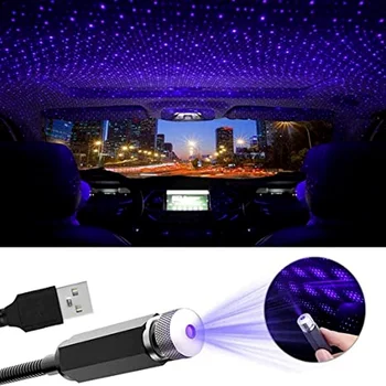 Prijenosni mini ukrasnih žaruljica, podesiva po USB, dekor strop salona divan automobil, star projektor, projekcija noćno svjetlo