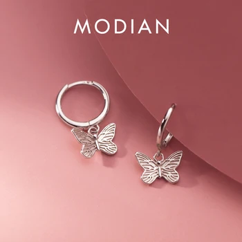 Модианское srebro 925 sterling, berba kopče za uši s leptirićima, modni šarmantan naušnice-kapi za žene, nakit za ljetne zabave, poklona