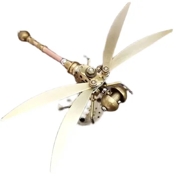 3D mehanički insekt, full metal jacket mali dragonfly, metalni model u stilu punk, nakit ručne izrade - gotov proizvod