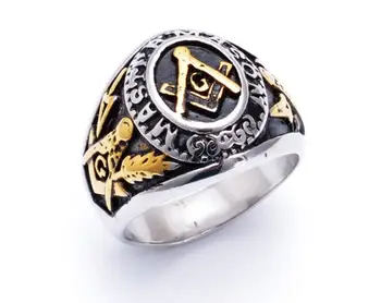 Prsten масона Prstenovi od nehrđajućeg čelika s масонским simbol Prsten slobodnog zidara Muška moda Nakit Pribor dar 10 kom./lot prodaja na Veliko